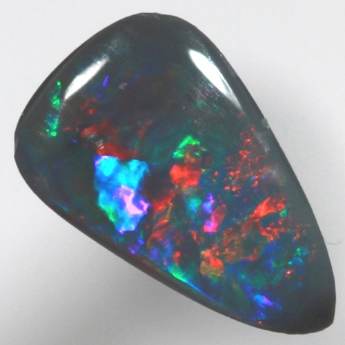 SOLID BLACK OPAL Bright red and turquoise
